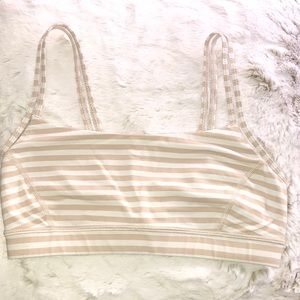 LuLu Lemon sports bra - Size 6 - Tan & white stripe